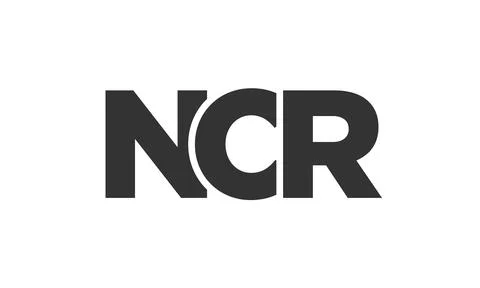 NCR logo design template with strong and modern bold text. Initial based ve.. Stock Illustration