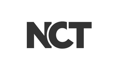 NCT logo design template with strong and modern bold text. Initial based ve.. Stock Illustration
