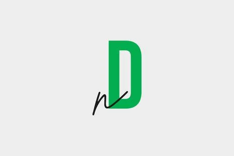 Nd typography text vector logo design. N and d iconic brand logo design イラスト素材