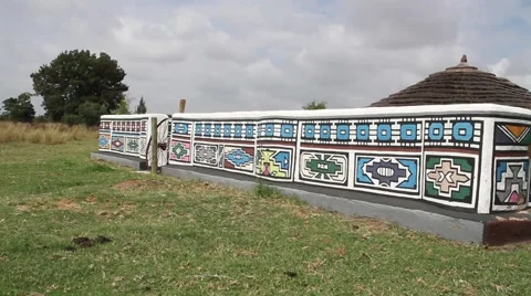 Ndebele art on walls 2 Video stock 51490742
