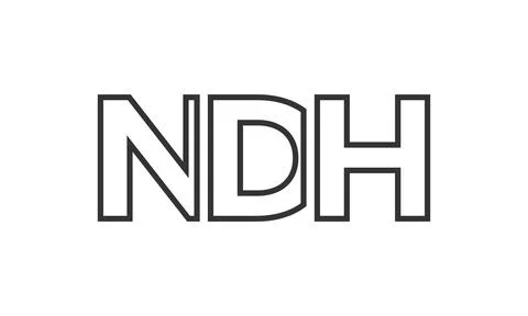 NDH logo design template with strong and modern bold text. Initial based ve.. 库存插图