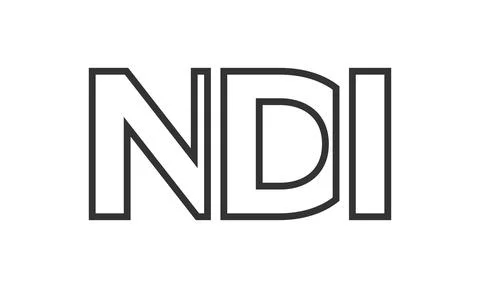 NDI logo design template with strong and modern bold text. Initial based ve.. Stock Illustration