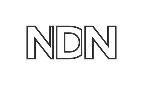 NDN logo design template with strong and modern bold text. Initial based ve.. Stock Illustration