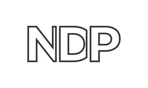 NDP logo design template with strong and modern bold text. Initial based ve.. Stock Illustration