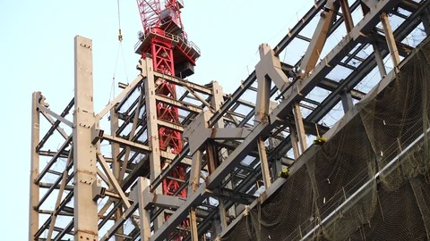 Ndustrial construction cranes Stock-Footage 98961825
