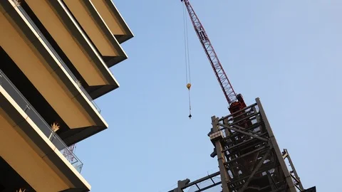 Ndustrial construction cranes Stock-Footage 98961876