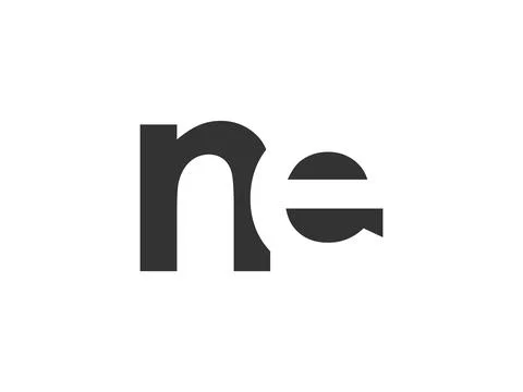 NE creative geometric initial based modern and minimal logo. Letter n e tre.. Stock Illustration