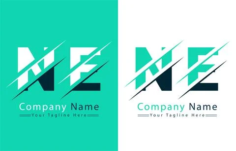 NE Letter Logo Vector Design Template Elements Stock Illustration