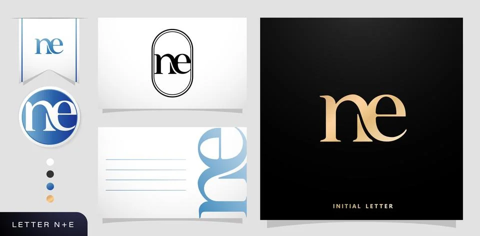 NE Monogram Letter Illustrazione stock