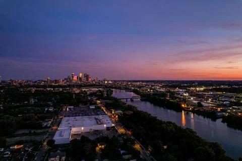NE Mpls Sundown Stock Photos
