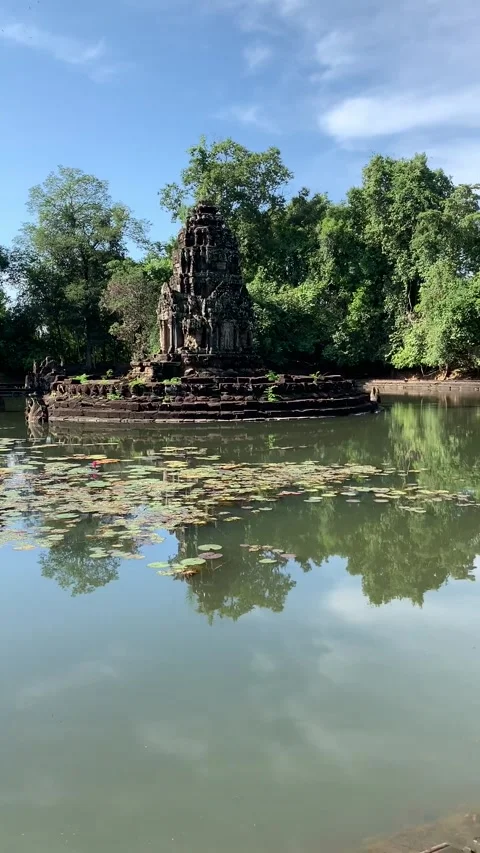 Neak Pean Temple in Angkor Stock Footage 340665442