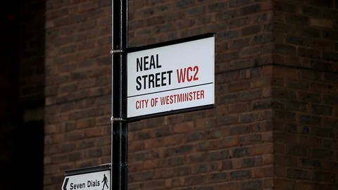 Neal Street Road Sign Stock Footage