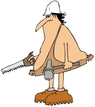 Neanderthal contractor Stock Illustration