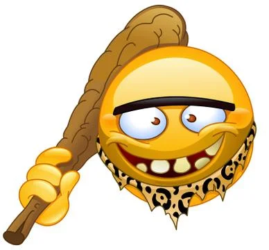 Neanderthal emoticon Stock Illustration