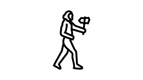 Neanderthal human evolution line icon animation Stock Footage 326134038