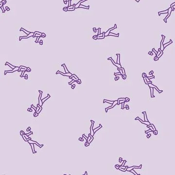 Neanderthal human evolution line seamless pattern Stock Illustration