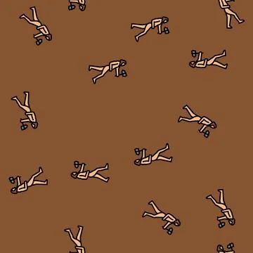 Neanderthal human evolution vector seamless pattern Stock Illustration