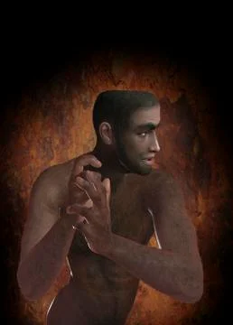 Neanderthal man; artwork Stock Illustration