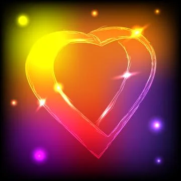 Neaon Heart Stock Illustration