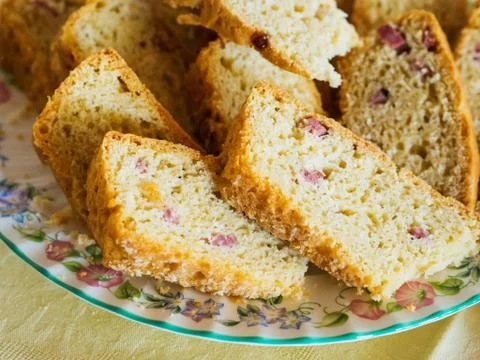 Neapolitan Easter savory bread with salami Stock Photos