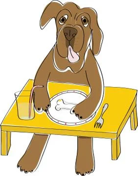 Neapolitan mastiff having lunch 스톡 일러스트
