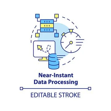 Near instant data processing concept icon Illustrazione stock