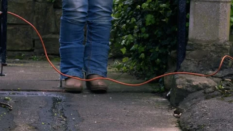 Near miss accident with cable causing hazard Stock Footage 271567662