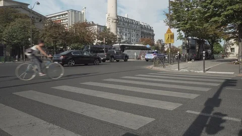Near the Place de la Nation in Paris, a shot of the road trafic with a Vidéo 94484341