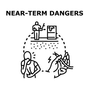 Near term dangers causing environmental contamination and health issues Stock Illustration