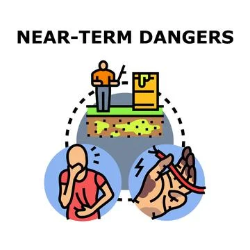 Near term dangers causing environmental contamination and health issues Stock Illustration
