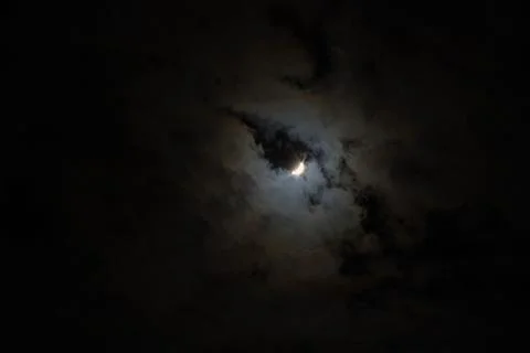 Near total eclipse of the Sun. The moon covers the sun in a solar eclipse  Stock Photos