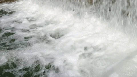 Near at the Waterfall Stock Footage 79469419