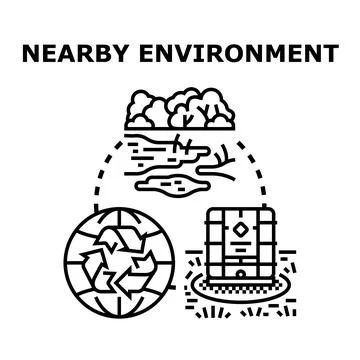 Nearby environment vector concept illustration Stock Illustration