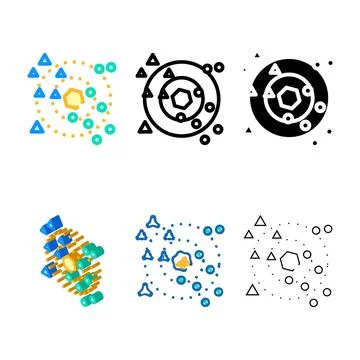 Nearest neighbors designs knn algorithm color icon vector イラスト素材