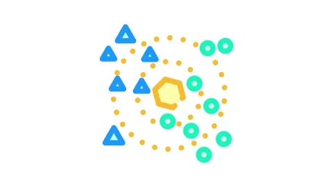 Nearest neighbors knn algorithm color icon animation Stock Footage 327265269