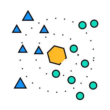 Nearest neighbors knn algorithm icon color illustration 스톡 일러스트