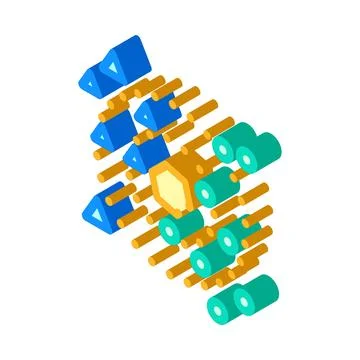Nearest neighbors knn algorithm isometric icon vector illustration イラスト素材