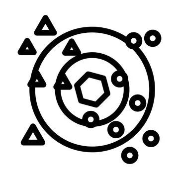 Nearest neighbors knn algorithm line icon vector illustration 스톡 일러스트