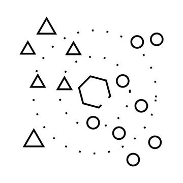 Nearest neighbors knn algorithm line icon vector illustration Stock Illustration