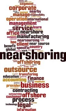 Nearshoring word cloud Stock Illustration
