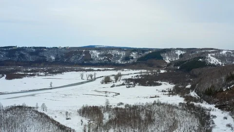 Neat flight over the river, mountain, forest. Aerial video Stock Footage 127643515