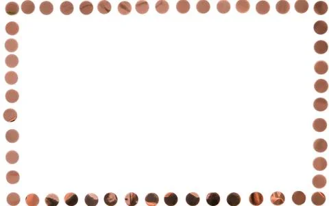 Neat rectangular frame of shiny brown metallic confetti Stock Photos