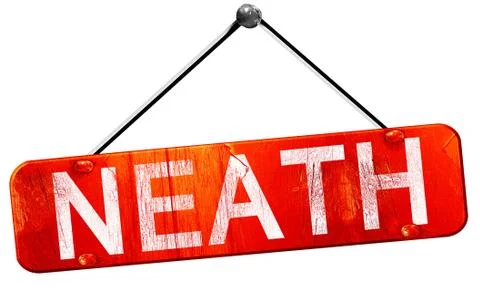 Neath, 3D rendering, a red hanging sign Stock Illustration