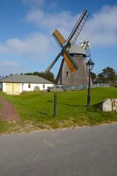Nebel (Amrum) - Wind mill Stock Photos