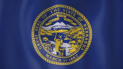 Nebraska animated flag. Seamless loop. 4K Stock Footage 145389489