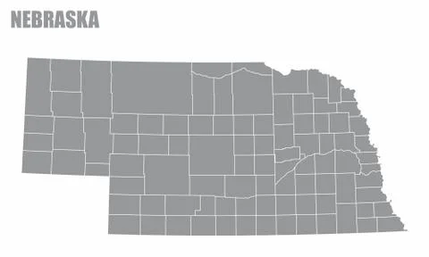 Nebraska County Map Stock Illustration