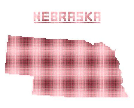 Nebraska Dot Map Stock Illustration