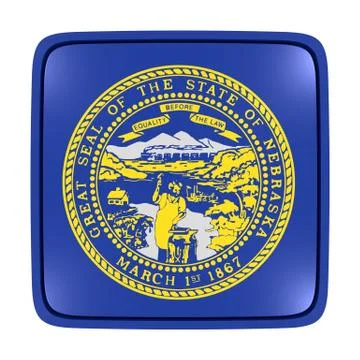Nebraska flag icon Illustrazione stock