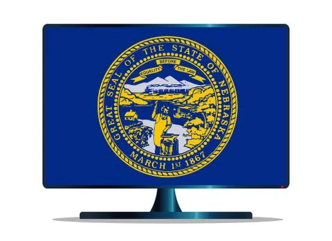 Nebraska Flag TV Stock Illustration