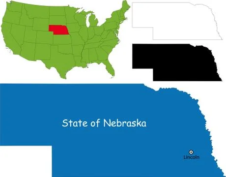 Nebraska map Stock Illustration